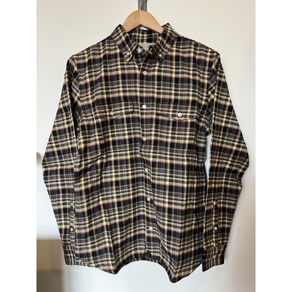 NWT Everlane Mens Brown Plaid Button Up Shirt Size Medium - Picture 4 of 12